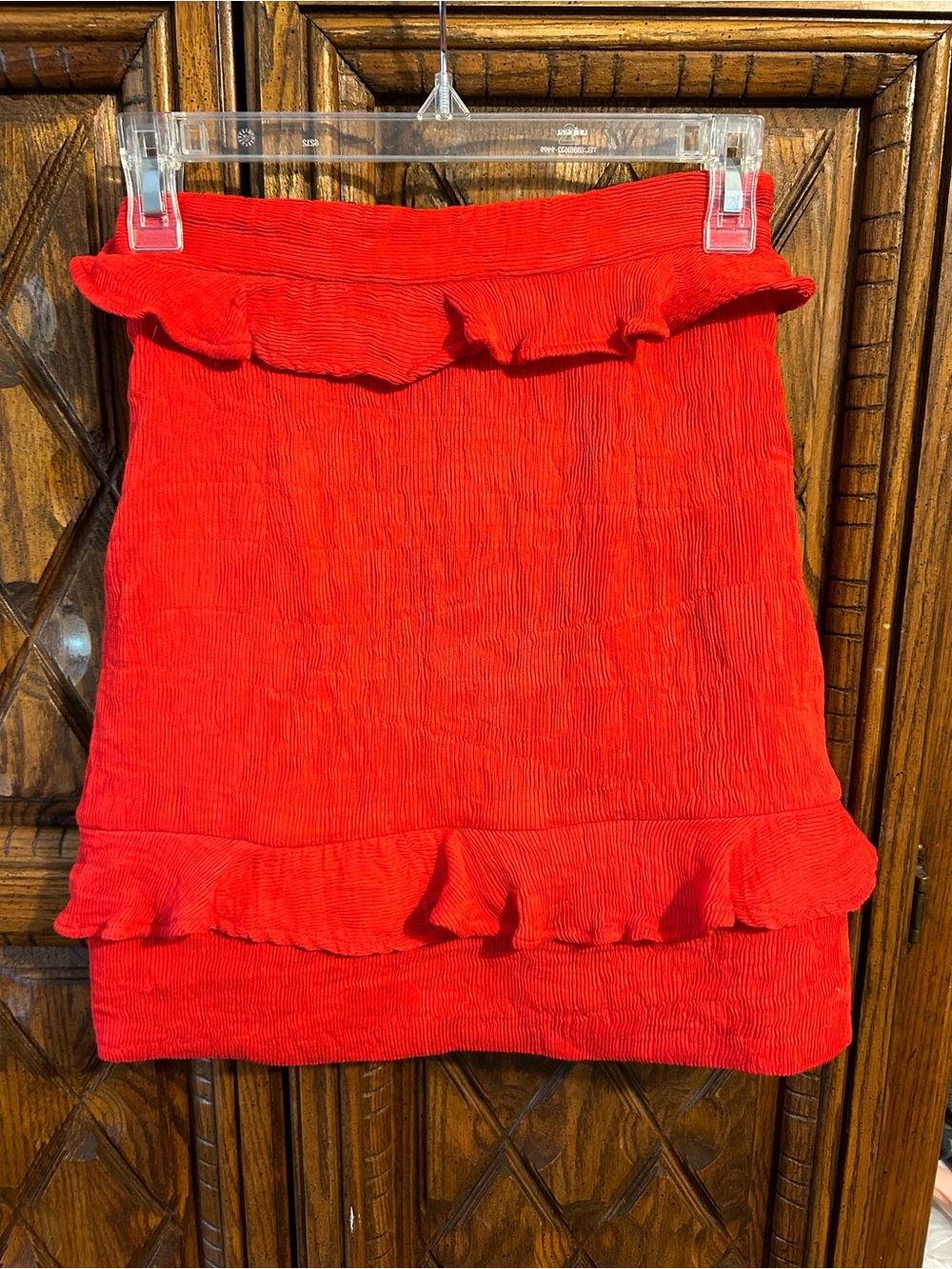 Elliatt Bright Red Ruffle Mini Skirt